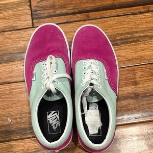 Vans Fuchsia and Mint Sneakers